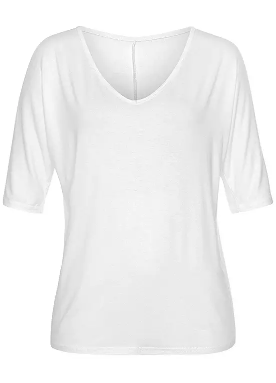Vivance V-Neck Cold Shoulder Top 2 Vivance V-Neck Cold Shoulder Top - Image 2