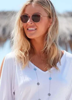 Vivance V-Neck Cold Shoulder Top 8 Vivance V-Neck Cold Shoulder Top -Beachwear Shore Vivance V Neck Cold Shoulder Top36345104FRSP W02