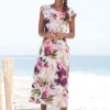 Beachtime Floral Print Midi Dress