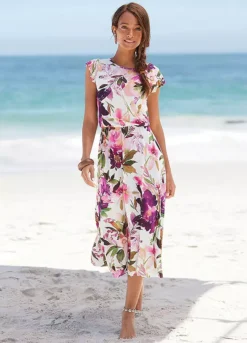 Beachtime Floral Print Midi Dress 8 Beachtime Floral Print Midi Dress -Beachwear Shore beachtime Floral Print Midi Dress79785916FRSP W02