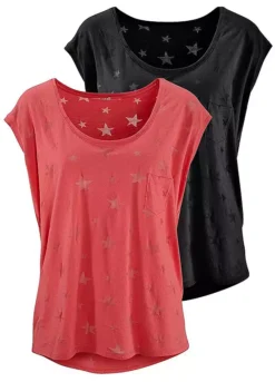 Beachtime Pack Of 2 Round Neck T-Shirts