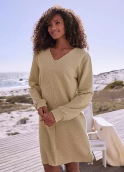 S.Oliver Long Sleeve V-Neck Sweatshirt Dress -Beachwear Shore s.Oliver Long Sleeve V Neck Sweatshirt Dress90104241FRSP W01